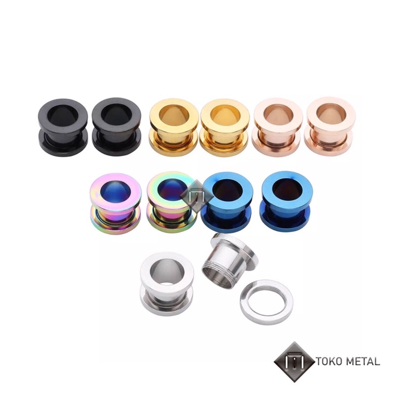 COD✔️ANTING 100 % TITANIUM KUALITAS TINGGI PIERCING EARPLUG PUNK UNTUK PRIA [TOKO METAL]