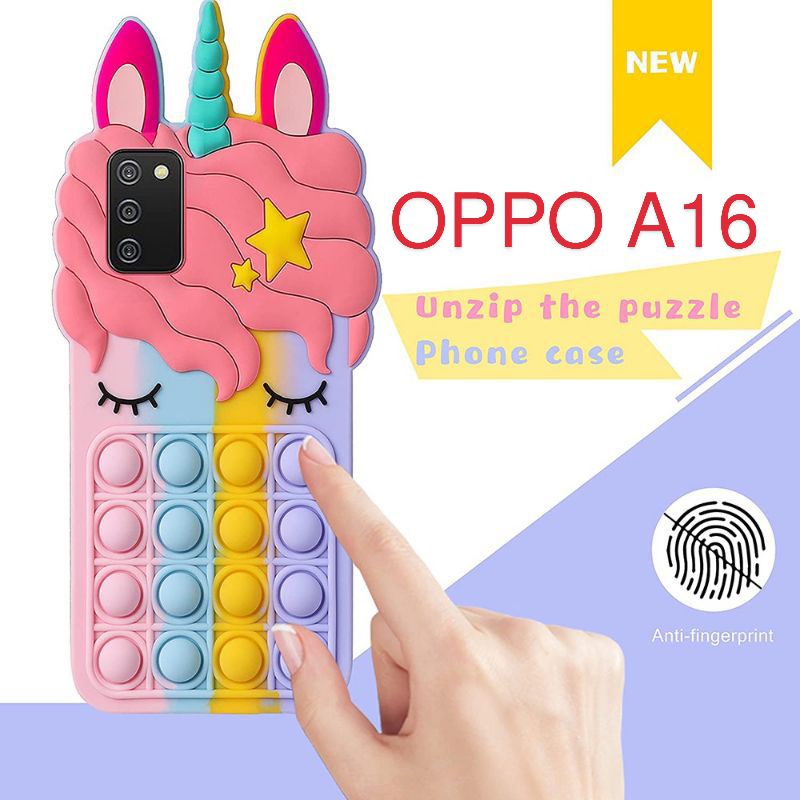 Case POP IT OPPO A16 2021 SoftCase POP IT 3D Motif Unicorn