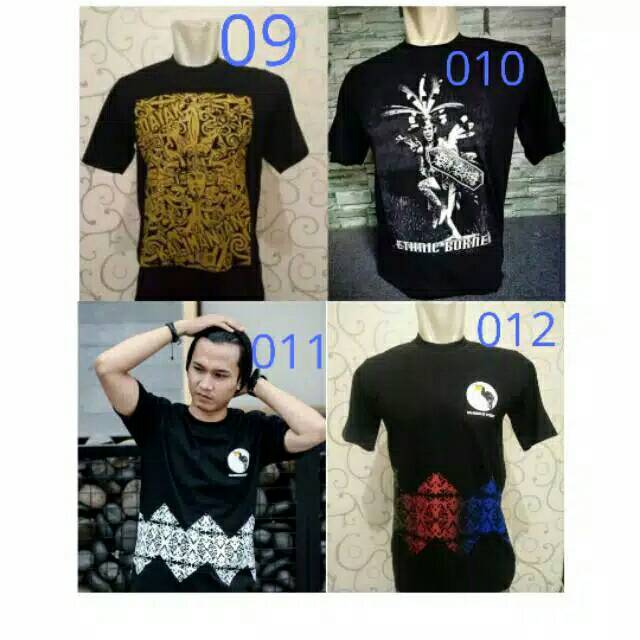 BAJU KAOS MOTIF DAYAK KALIMANTAN
