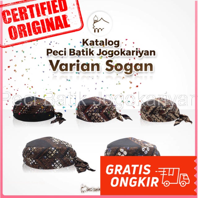 PROMO RAMADHAN - PECI BATIK JOGOKARIYAN ASLI MOTIF SOGAN PECI SOLAT PECI LIPAT