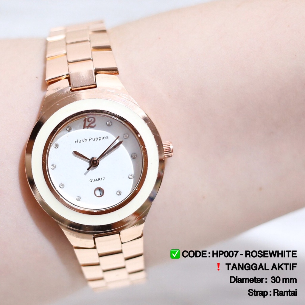 JAM TANGAN WANITA RANTAI HUSHPUPPIES GLAMOUR FASHION TRENDY HP007