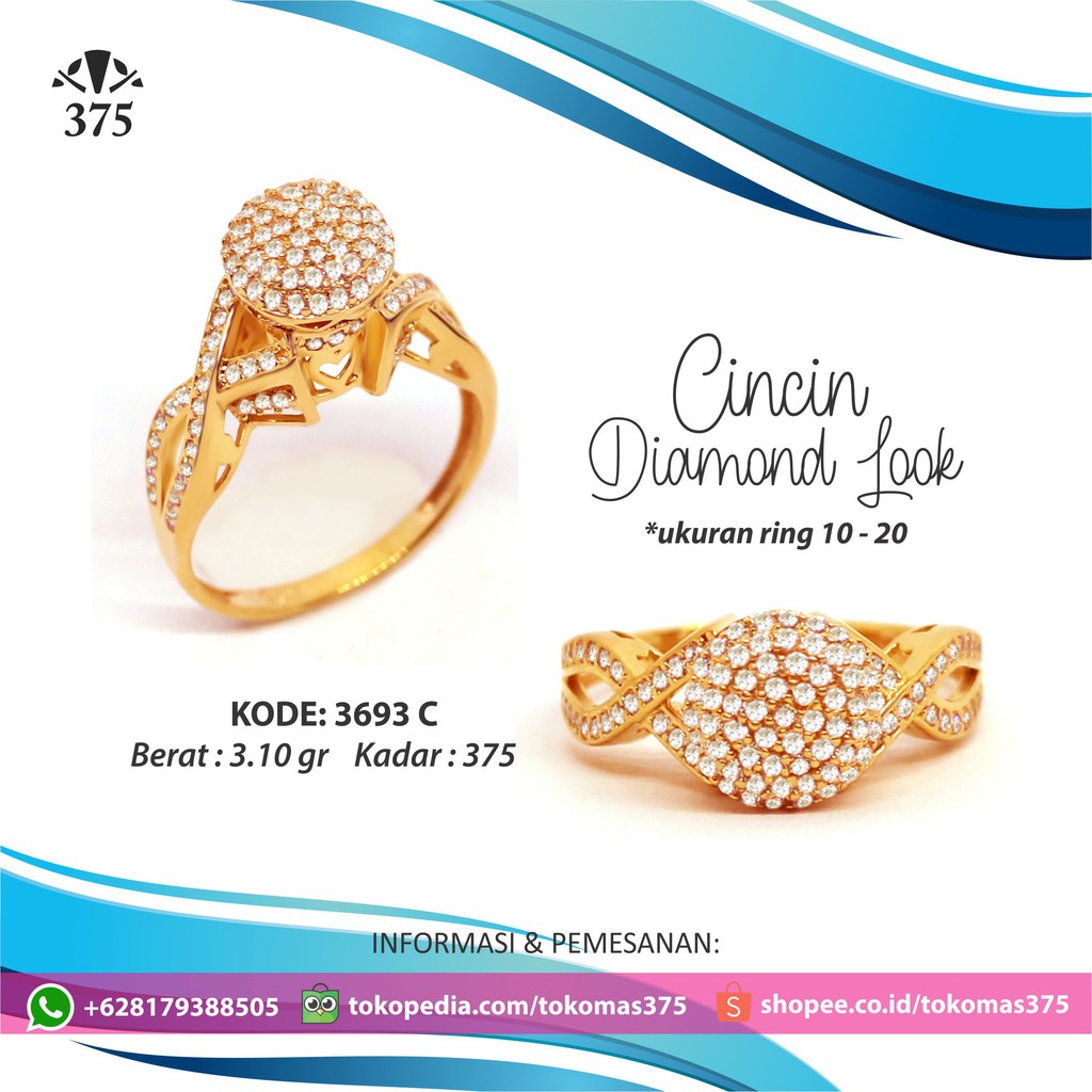 TM375 CINCIN EMAS ASLI DIAMOND LOOK 0919