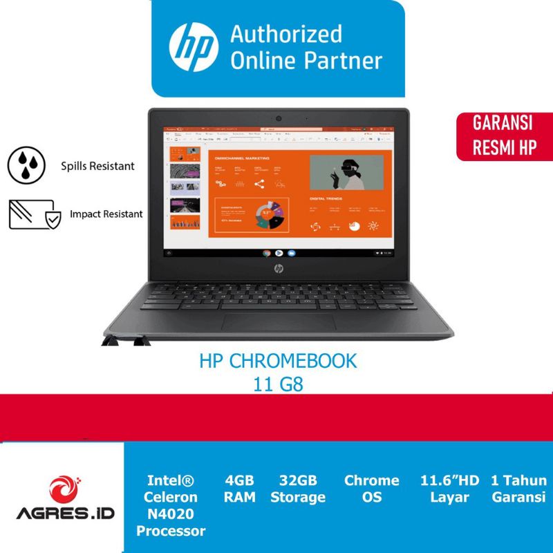 (SECOND) HP 11 CHROMEBOOK N4020 4GB 32GB / 160 GB CHROME OS 11.6 Laptop Pelajar (NEGO)