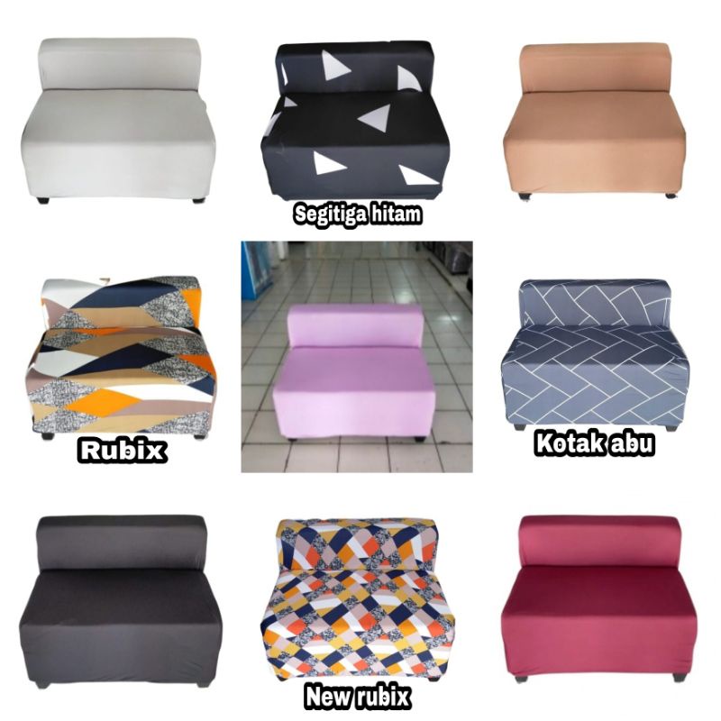 Sarung sofa 2 dudukan tanpa tangan sandaran pendek/Cover penutupsofa elastis import