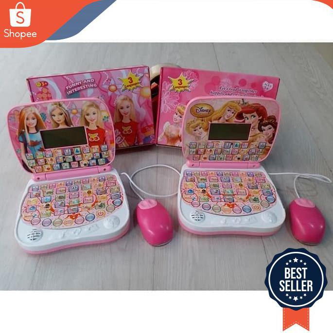  MAINAN  EDUKASI ANAK LAPTOP  MOUSE LAYAR 3 BAHASA Shopee 