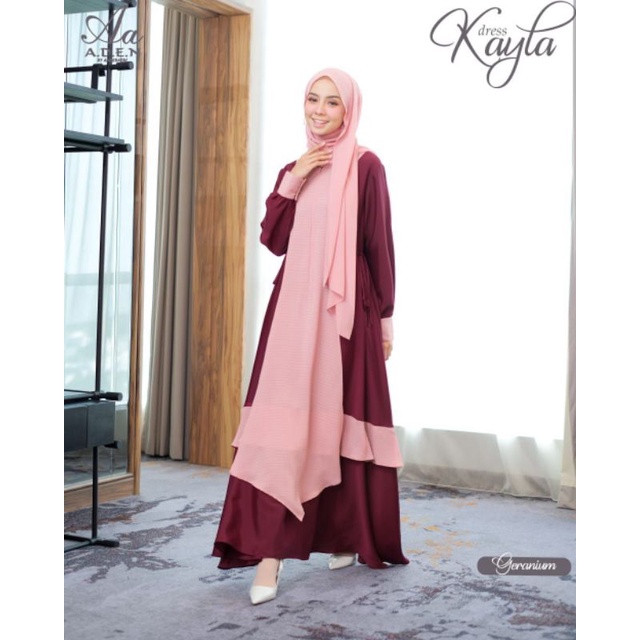 Dress set muslim Kayla ORI by Aden READY /GAMIS SYAR'I /GAMIS CANTIK / GAMIS MUSLIM /GAMIS LEBARAN