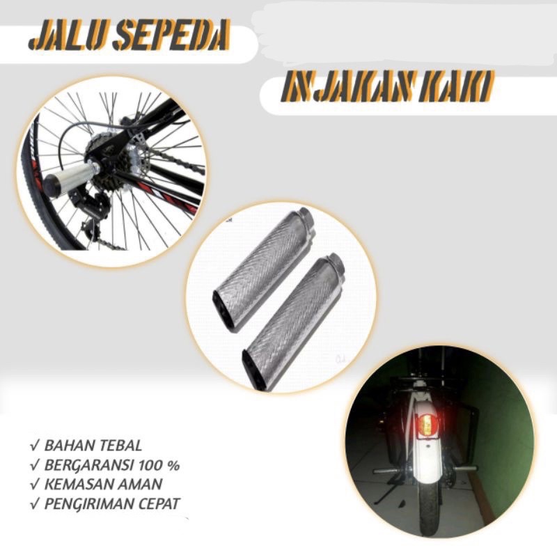 1 Pasang Jalu Pijakan Kaki Boncengan Sepeda Stainless Steel