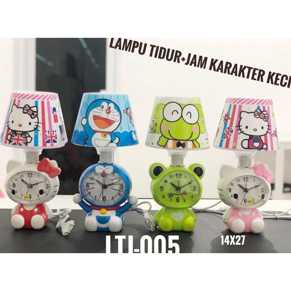 Lampu Tidur Jam Weker Karakter Lampu Tidur Tudung Lampu Kamar Tidur Keropi Doraemon Rilakuma