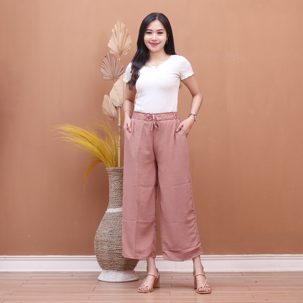 YAOSHI - CELANA KULOT CRINKLE PREMIUM / KULOT SERUT AIRFLOW