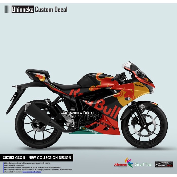 Decal Stiker SUZUKI GSX 150R orange red bull