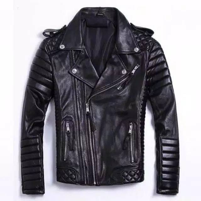JAKET KULIT ASLI JAKET PRIA LAKI LAKI KULIT KAMBING ASLI TERMURAH JAKET KULIT BIKER JAKET BERMOTOR