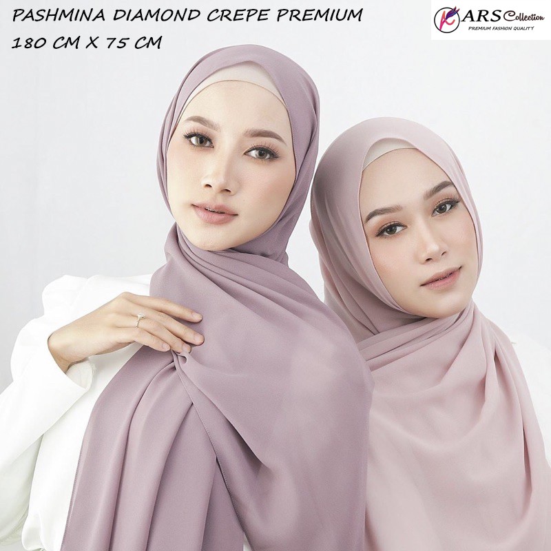 Pashmina Tali Diamond Crepe Panjang 180cm x 75cm by A.R.S Collection