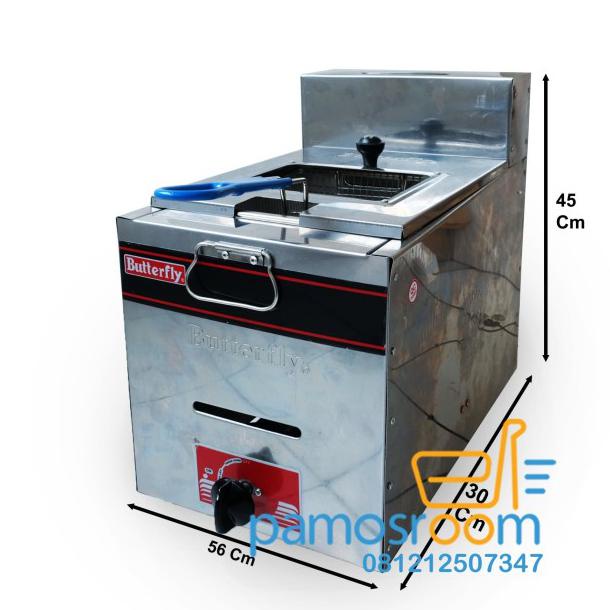 Gas Deep Fryer Kompor 6L Butterfly FRY-1238 C Atau FRY 1238S Stainless