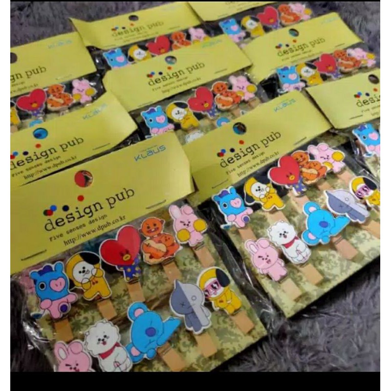 wooden clip BT21 bts