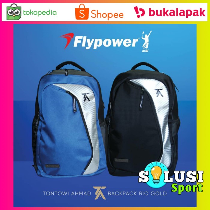 Flypower Rio Gold Tas Ransel Raket Badminton Backpack Bulutangkis