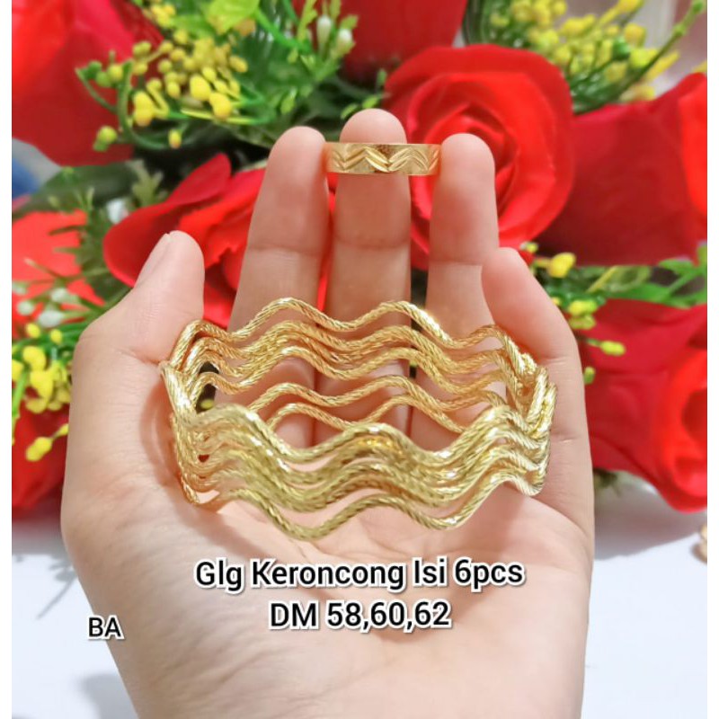 GELANG TANGAN KERONCONG WANITA 6pcs Fre Cincin