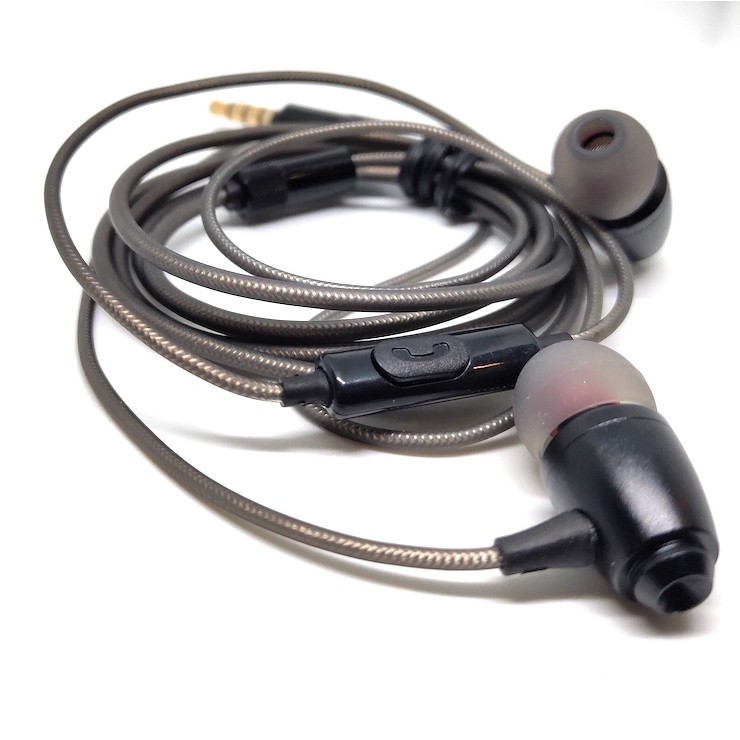 Brown Braid Headset Custom DIY HiFi Bass Denon Earphone With Mic