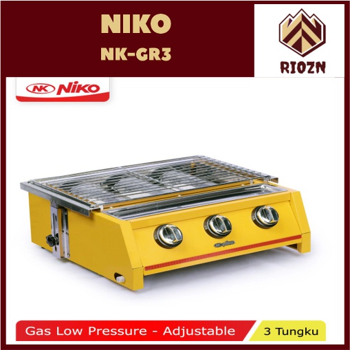 Niko Gas Kompor 3 Tungku NK-GR3 BBQ Grill - NKGR3 Pemanggang Sate, BBQ