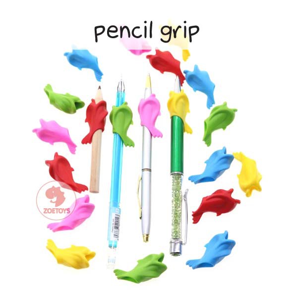 Zoetoys Pencil Grip | alat bantu terapi menulis | Peralatan Perlengkapan Tulis Sekolah Karakter Dolphin Anak Mainan Terapi Pensil | Writing Tool Pencil handwriting aid