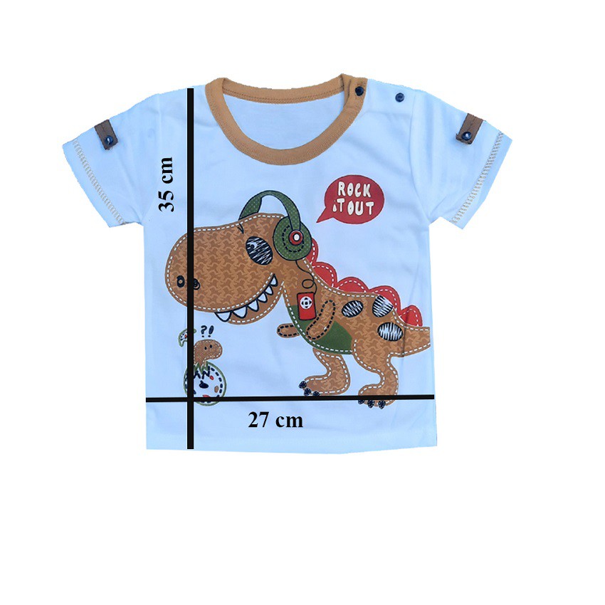 Setelan Pendek Baju Bayi Laki-laki size 0 - 12 Bulan Motif Dino