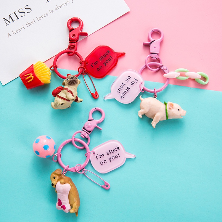 Cute Shiba Inu Dog Keychain Creative Cartoon Piggy Male and Female Bag Pendant Birthday Gift