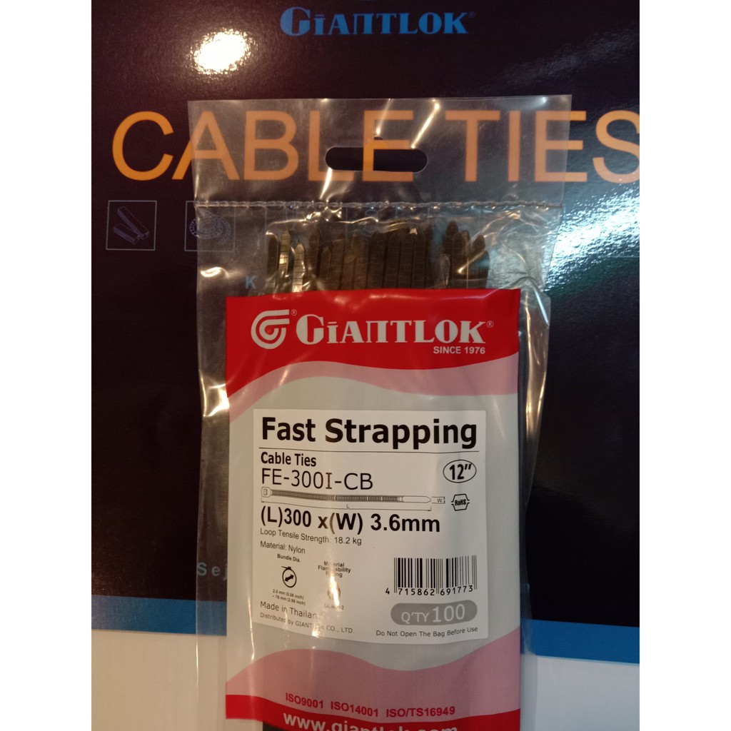 Cable Ties 30cm / Kabel Ties 30cm Merk GIANTLOK - Hitam