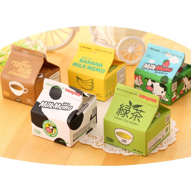 

post it stick notes kotak susu lucu