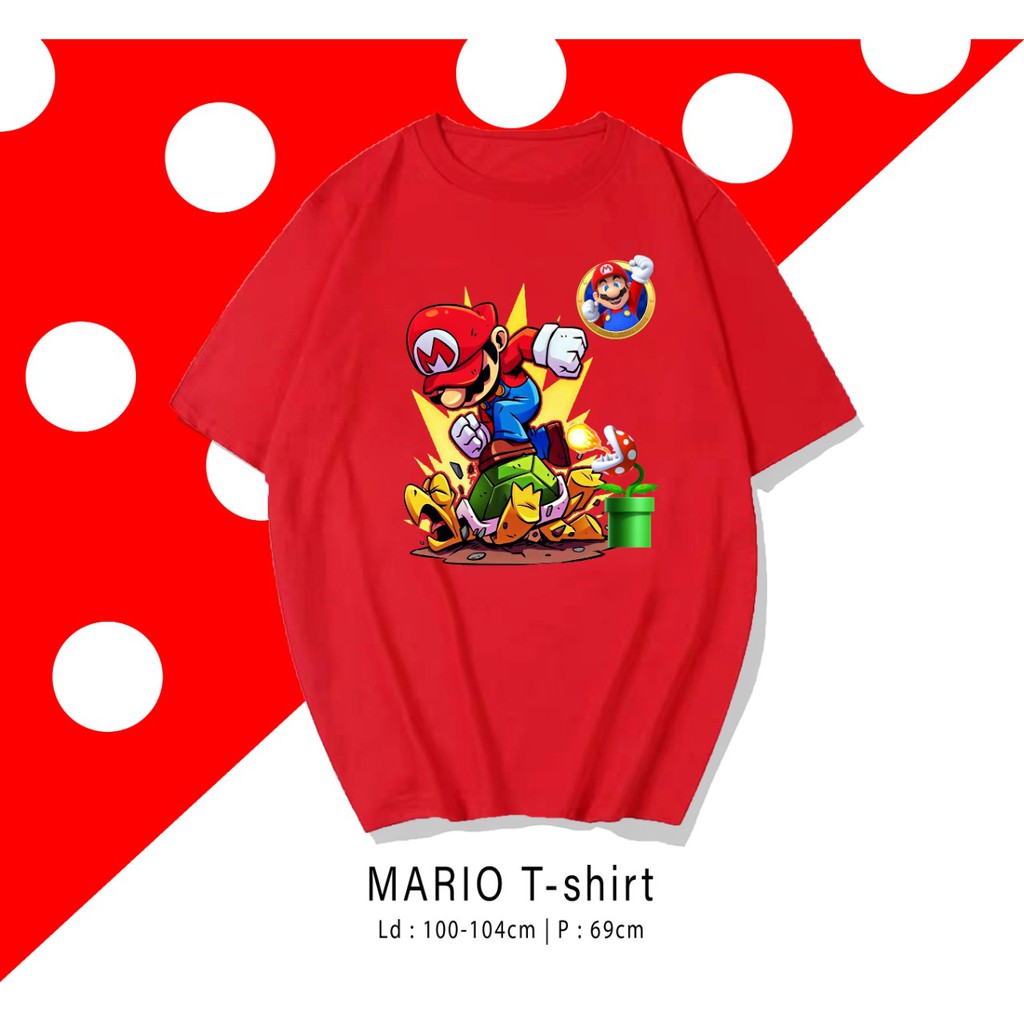 MARIO BROS  / TERMURAH BAJU KAOS KATUN WANITA/ PRIA UNISEX LENGAN PENDEK / TUMBLR TEE /  OVERSIZE