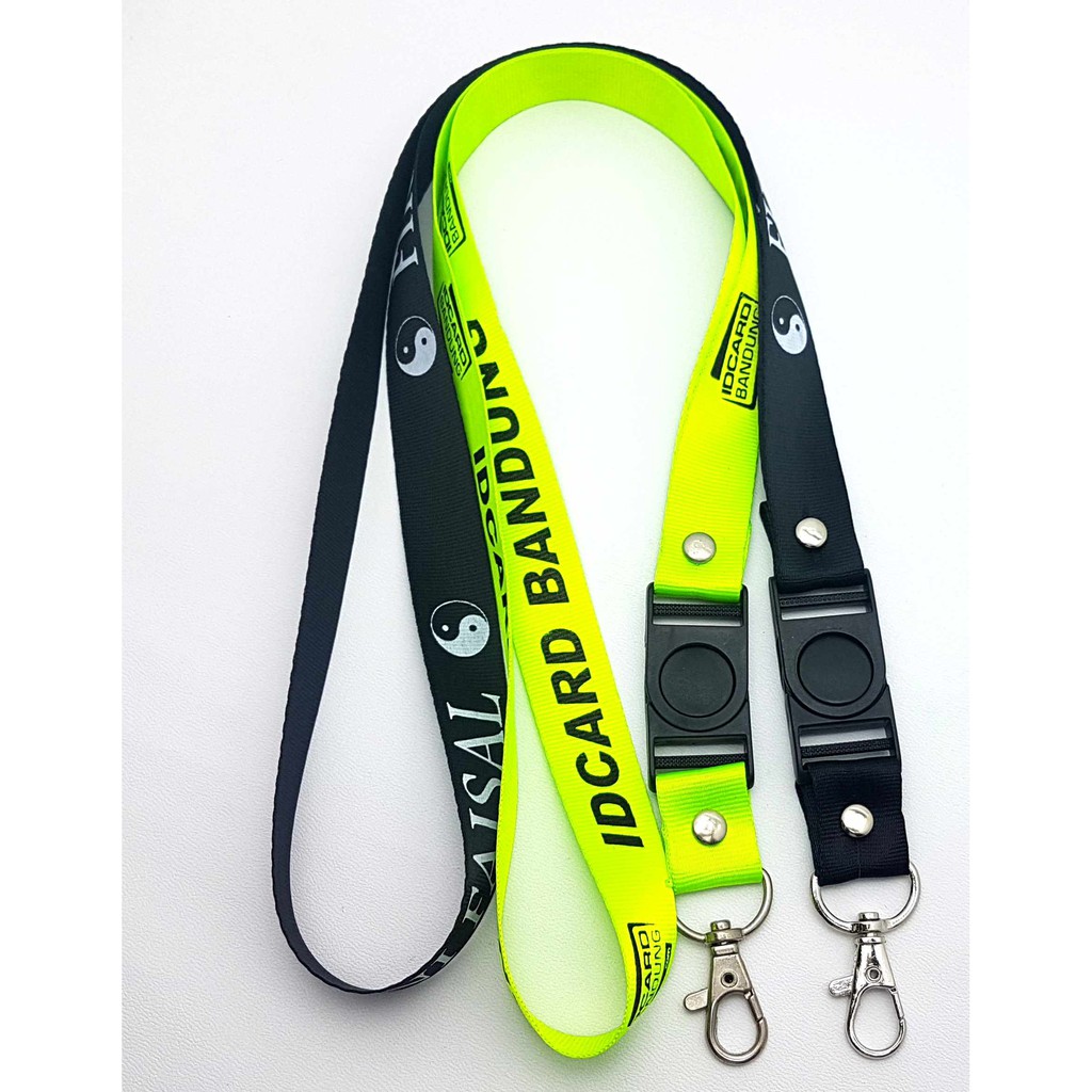 cetak tali id card sablon/ tali lanyard id card 2cm / bahan polister atau nylon nilon sablon 1 warna