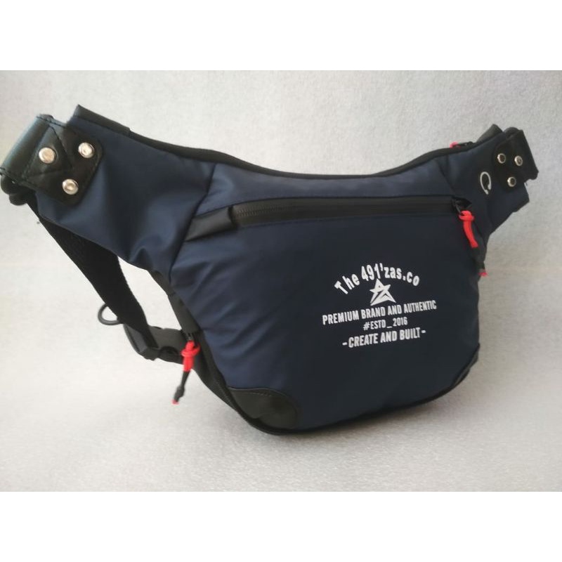 WAISTBAG 491 ZAS ORIGINAL SLING BAG TAS 491ZAS TAS SELEMPANG 491ZAS USB WATERPROOF