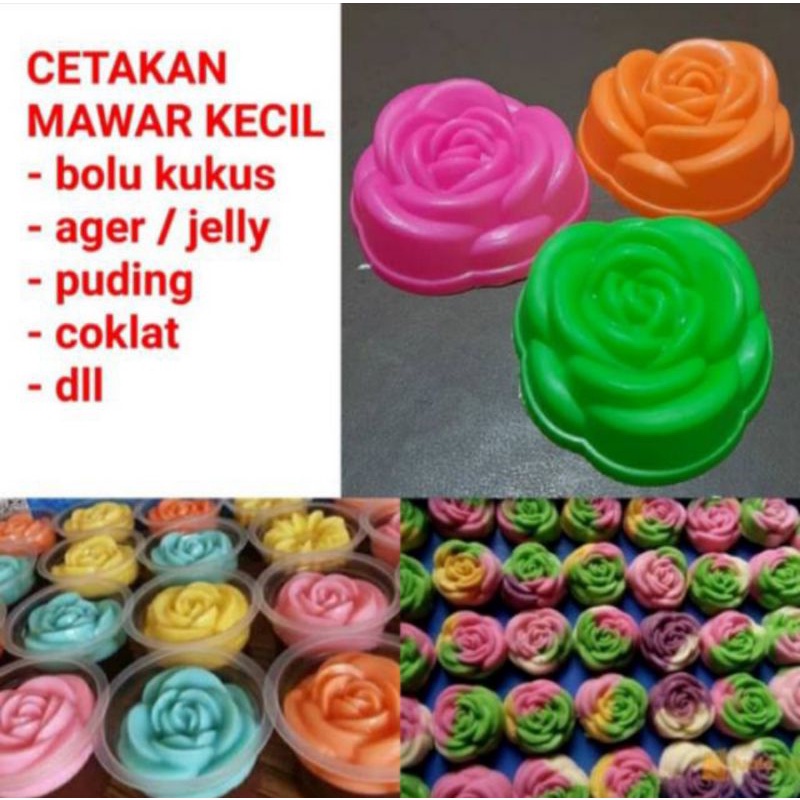 CETAKAN KUE PLASTIK MAWAR KH 1 PCS