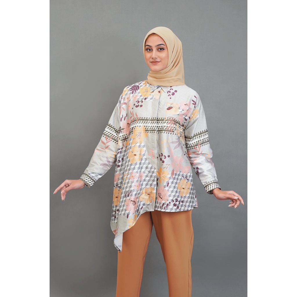Nada Puspita - Fiori Asymmetric Shirt - Sage