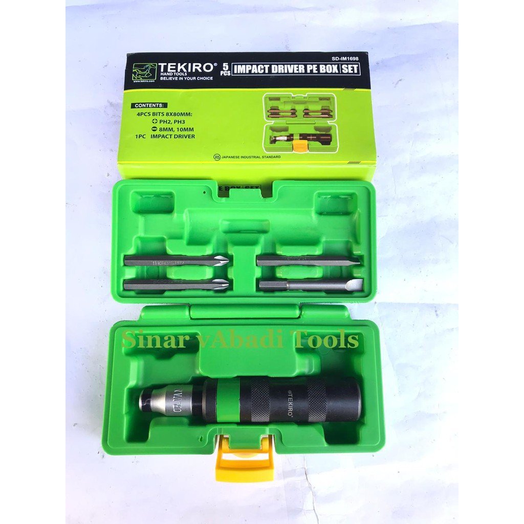 Tekiro Obeng Ketok 5 Pcs / IMPACT DRIVER SET TEKIRO Box Plastik