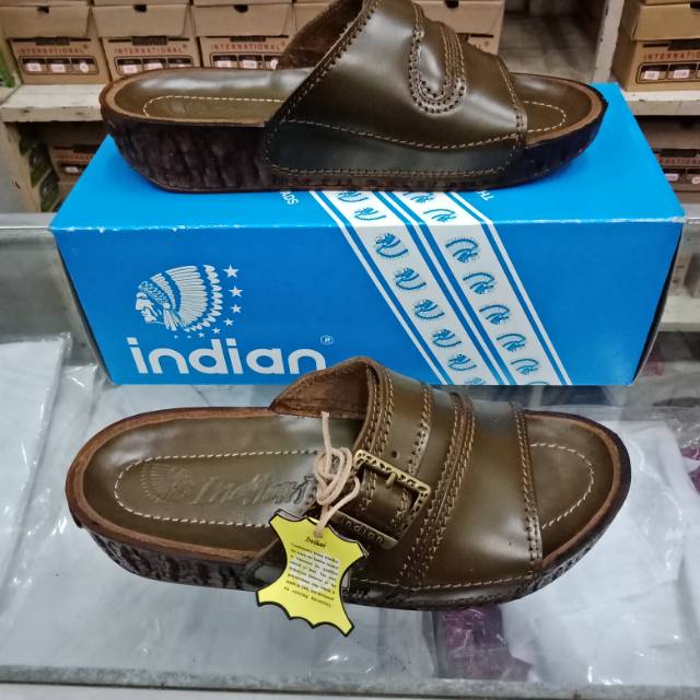 Sandal Pria Indian Original 445 Black and Brown Kualitas Premium