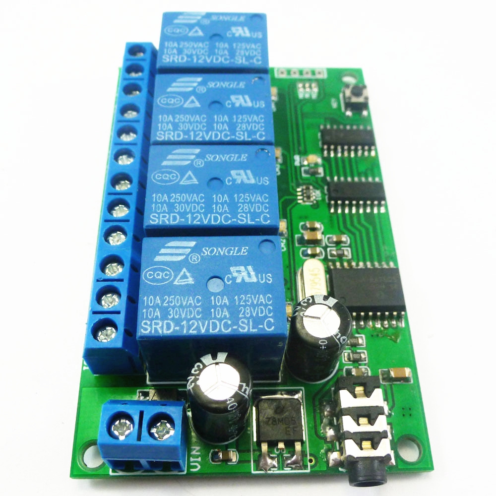 〖Factory Supplier/COD〗| ad22b04 12V 4CH mt8870 DTMF Modul Relay Decoder Signal Remote Control PLC