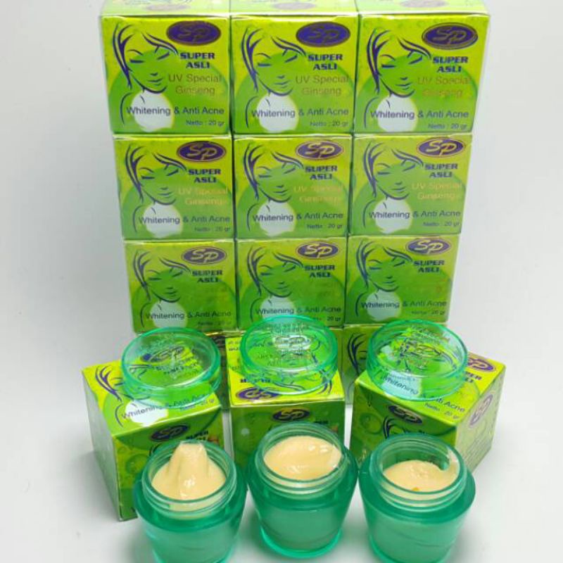 Cream SP GINSENG WHITENING & ANTI ACNE [ ATASI JERAWAT & FLEK HITAM ] lusinan