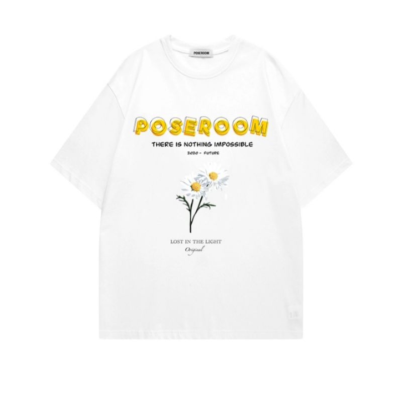 POSEROOM Unisex Loose-Fit Cartoon Printed Graphic T-Shirt