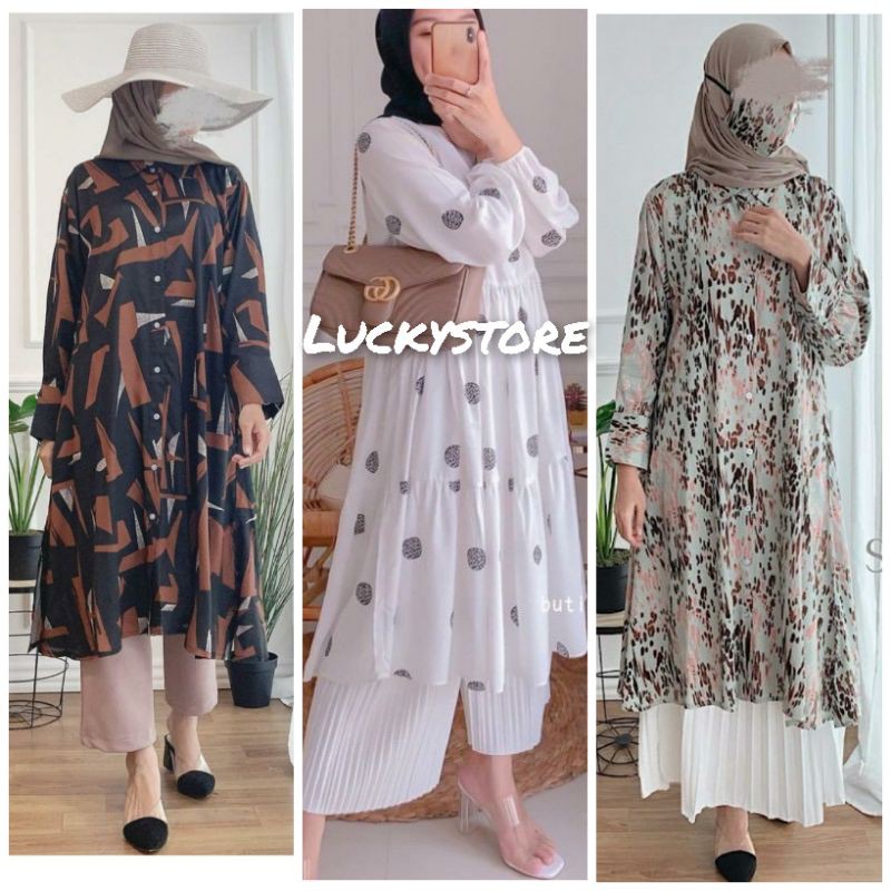 DZUVIA LONG TUNIK  RAYON BUSUI TERLARIS TERBARU  Shopee  