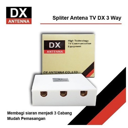 Splitter Antena TV 3 output 3 Jalur 3 Cabang Pembagi Luar Outdoor DX 3 Way Spliter Pembagi Antena TV DX-3