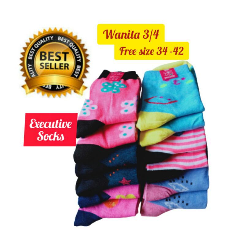 KAOS KAKI MOTIF WANITA (ledies 3/4)