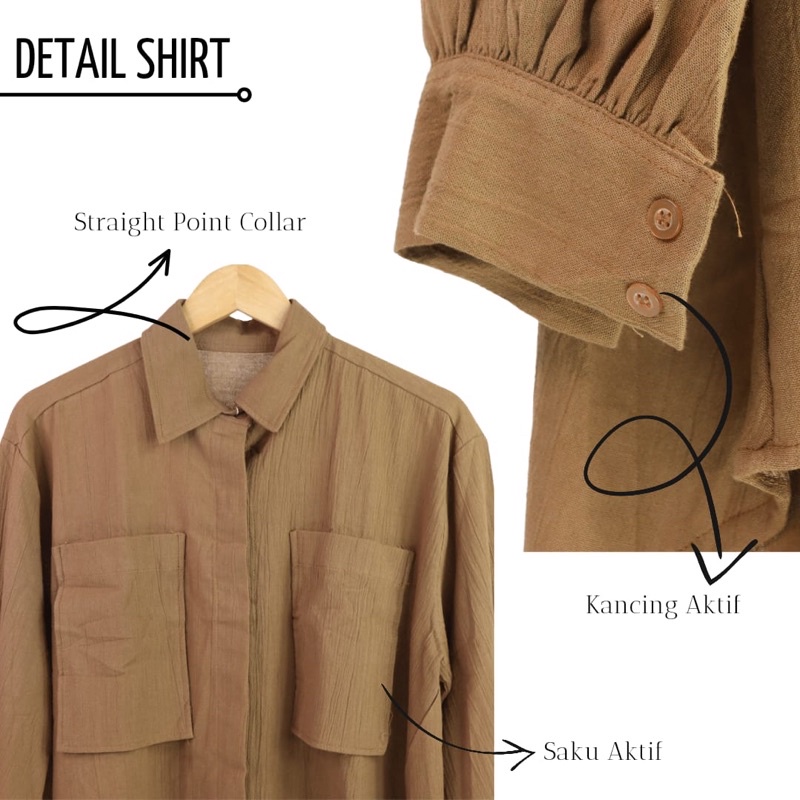 NOERA SHIRT - KEMEJA LINEN OVERSIZE/KEMEJA LINEN WANITA CRINKLE