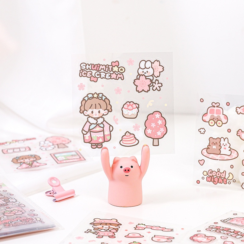 Stiker Aesthetic  25  Lembar | Sticker PVC PET 25 Universe, Magician Japanese Korea  | DIY Bahan PVC Untuk Deco Scrapbook Diary Tumbler Botol Viral Lucu