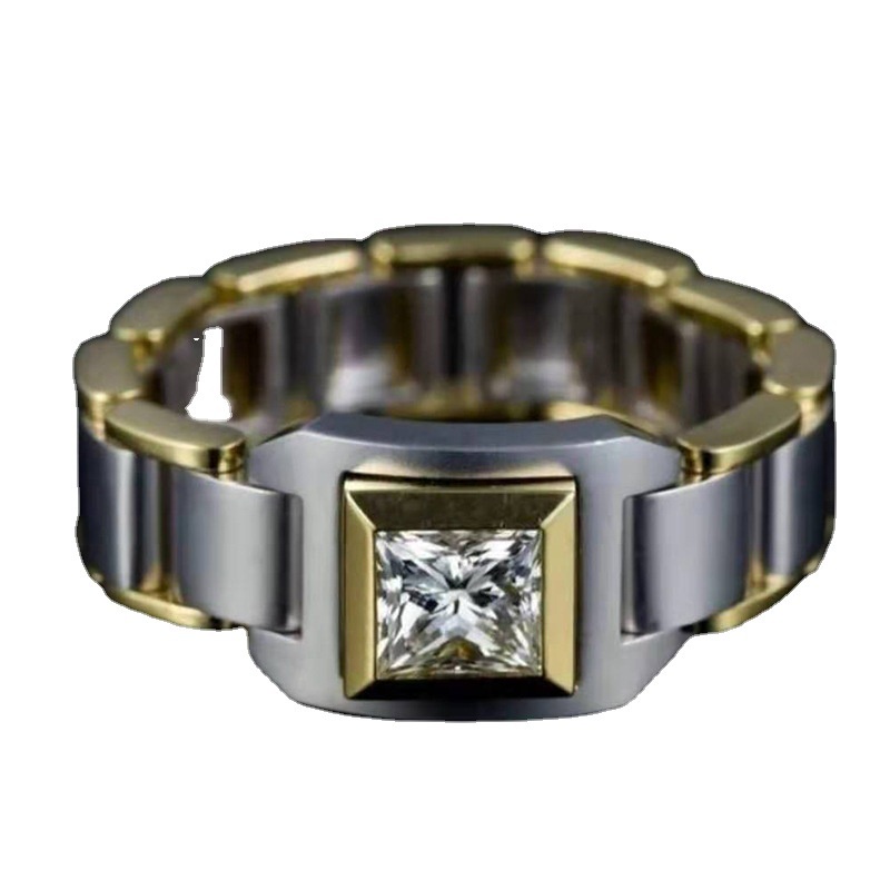 Cincin Zirkonium Bahan Stainless Steel Warna Hitam Untuk Pria