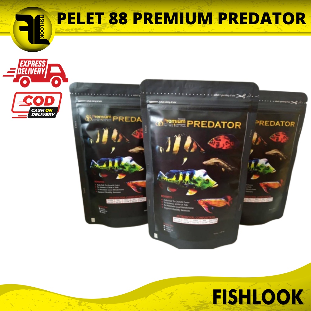 Pelet 88 Premium PREDATOR SMALL Pellet Pakan Makanan Ikan 100gr 100 gr