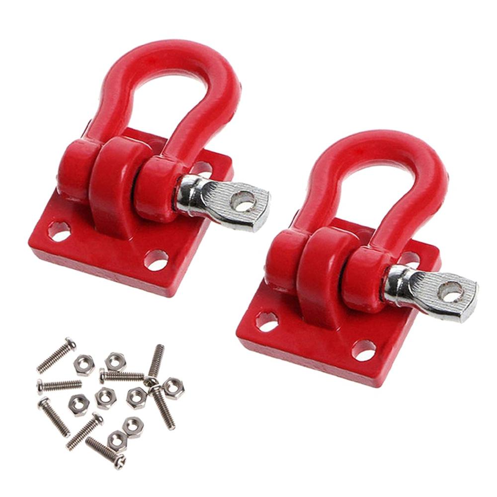 Lanfy Kait Trailer Metal Merah 1: 10pasang Belenggu Aksesori Untuk Skala Truk Crawler SCX-10 RC Crawler Hook