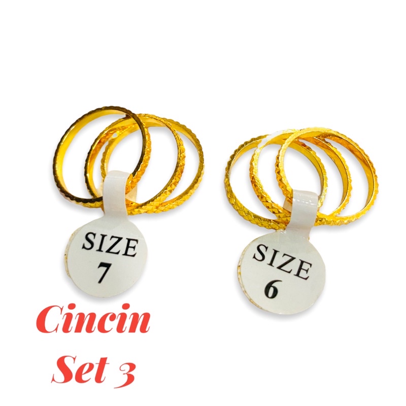 cincin set 3 // cincin lapis emas//perhiasan