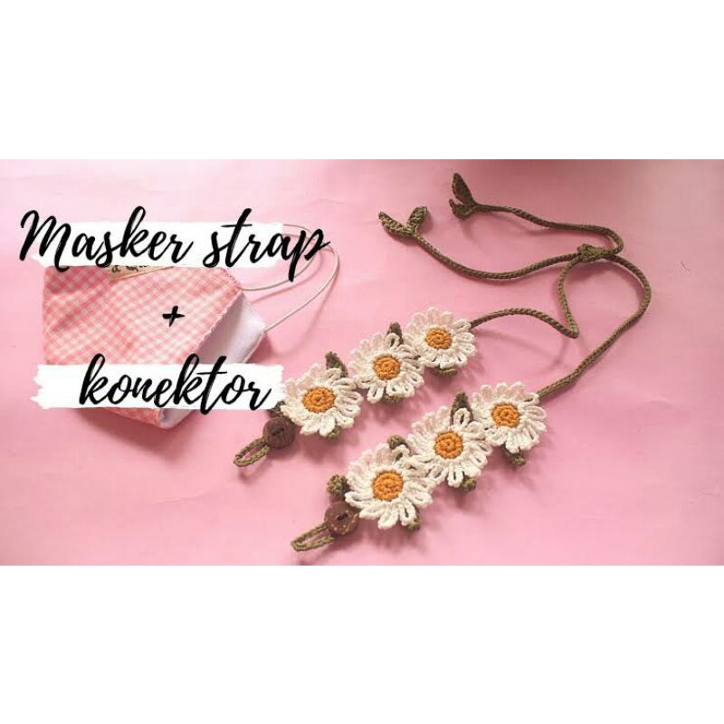 konektor masker 2 in 1 / strap masker rajut serut / konektor lucu / kalung masker rajut