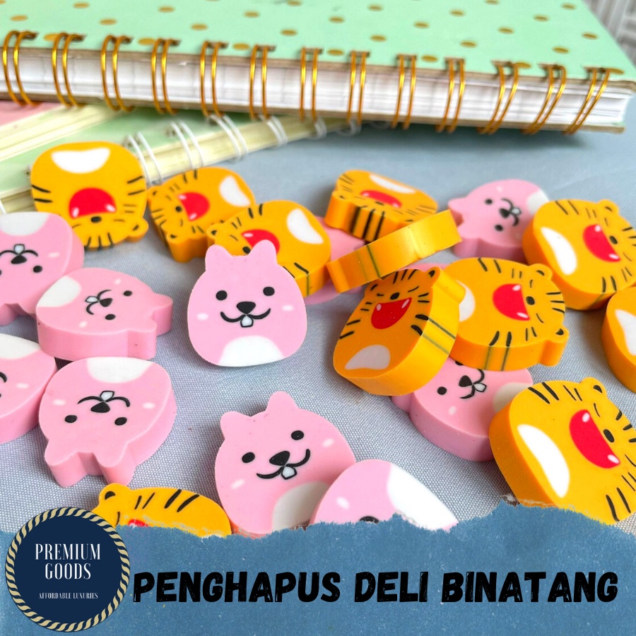 

penghapus DELI Macan Beruang Marmut Harimau eraser hapusan pensil alat tulis kantor fancy statinonery