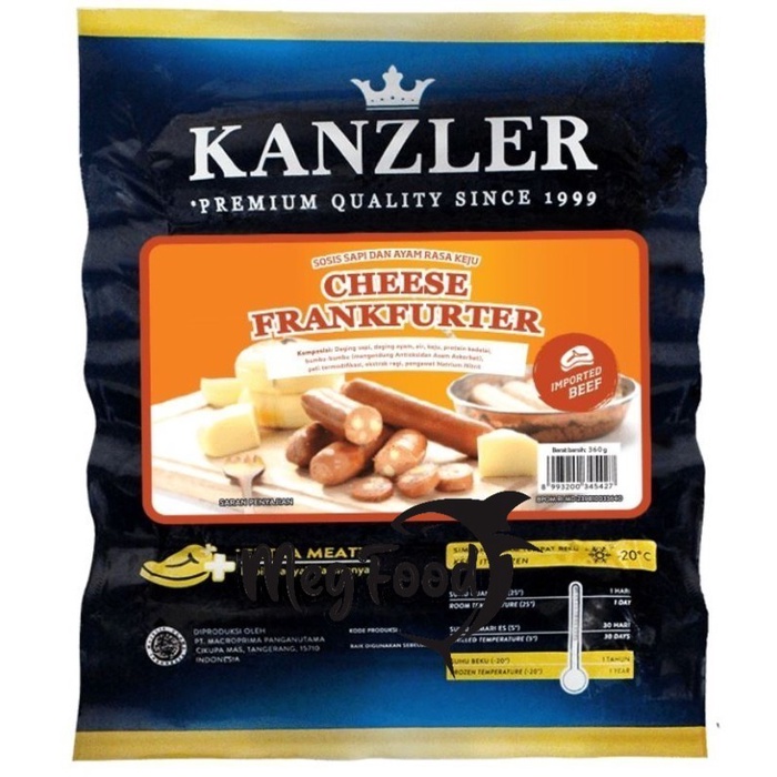 

KANZLER - Cheese Frankfurter / Sosis Sapi dan Ayam Rasa Keju 360 GRAM