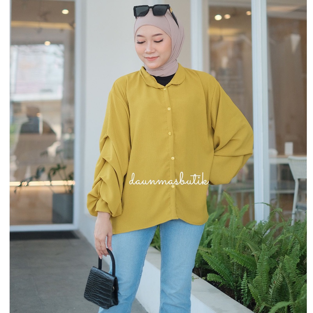 1KG MUAT 5PCS | SYANAZ TOP BLOUSE AKSEN TANGAN CUBIT HITS OOTD SELEBGRAM FASHION GROSIR WANITA